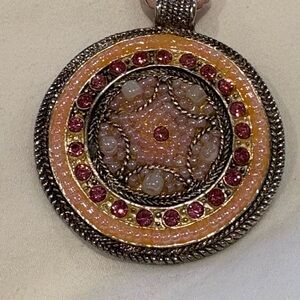 Elegant Pink and Silver Pendant. 11